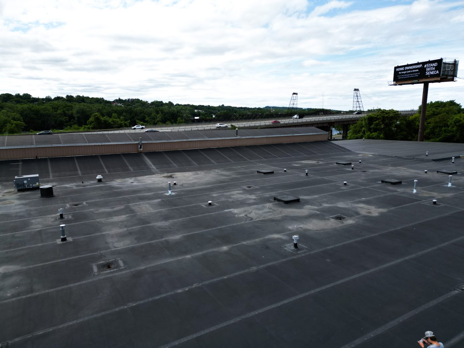 Flat roof system on a commercial building in Albany, NY