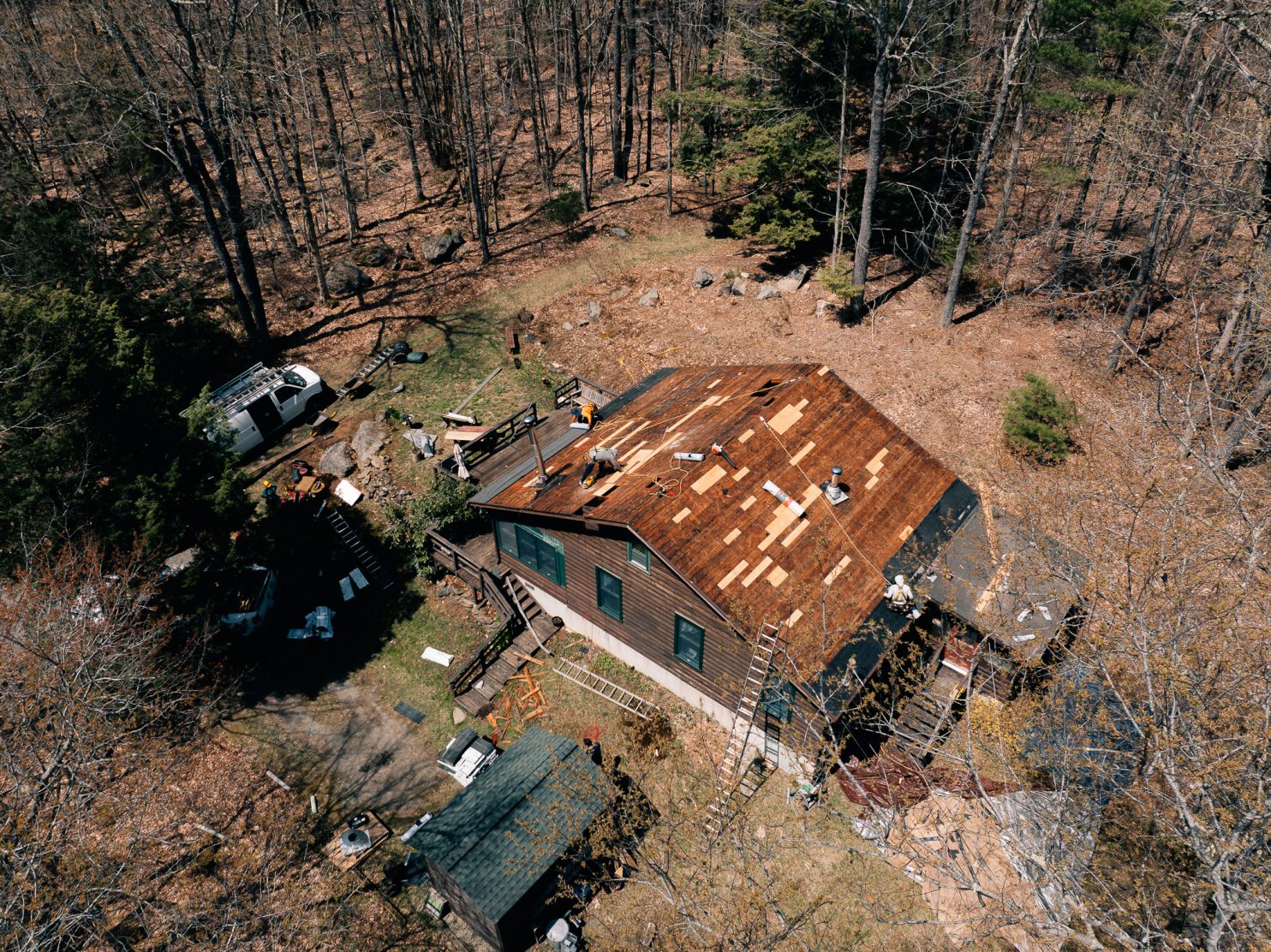 New roof installed in Poughkeepsie home with scenic Hudson Valley backdrop