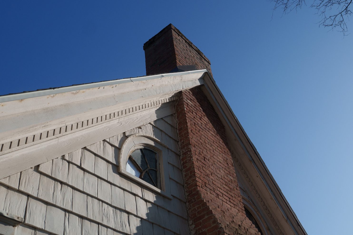 Chimney repair on historic brick home in Hudson NY