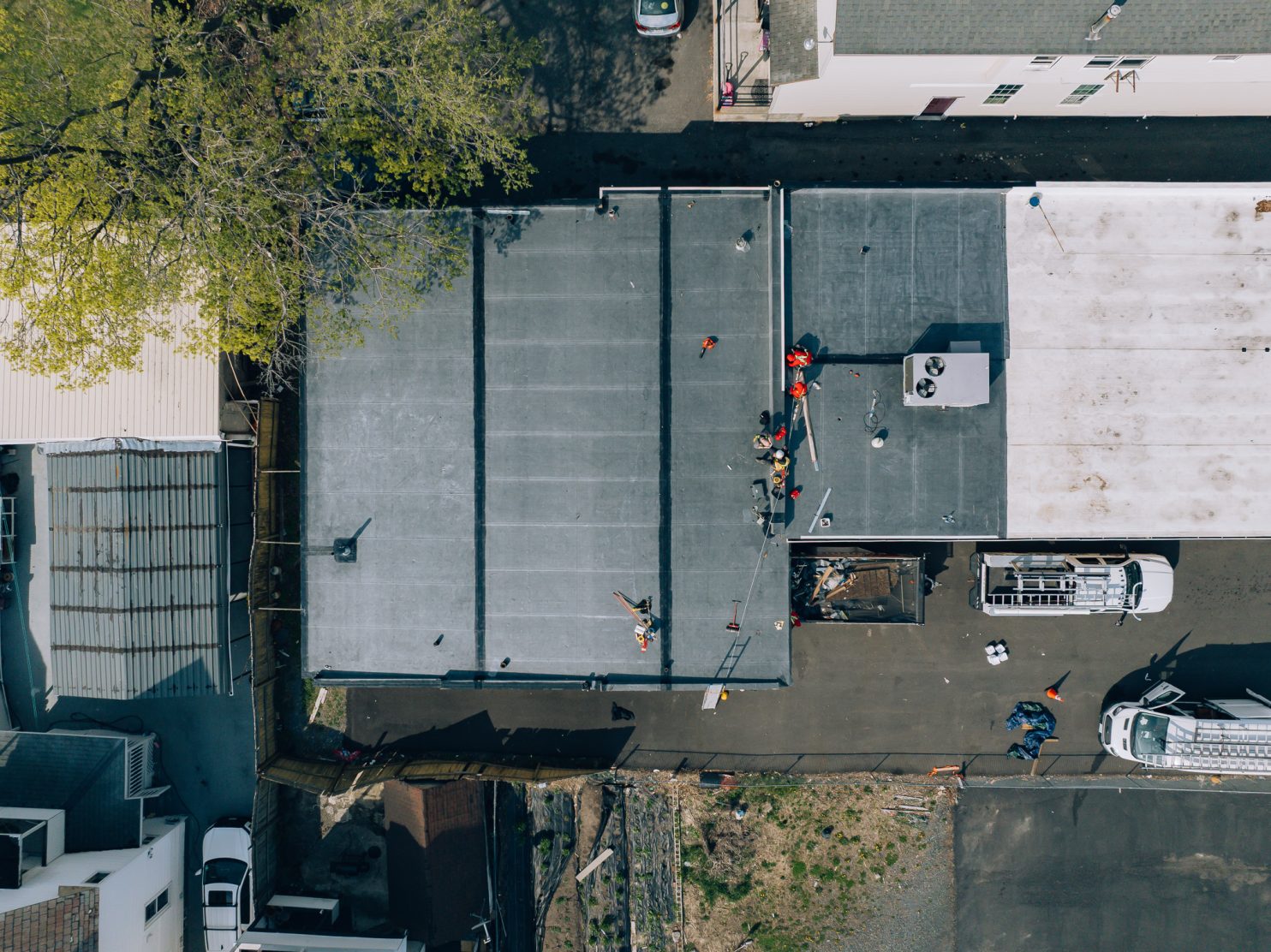 Flat roof installation on a commercial building in Troy NY