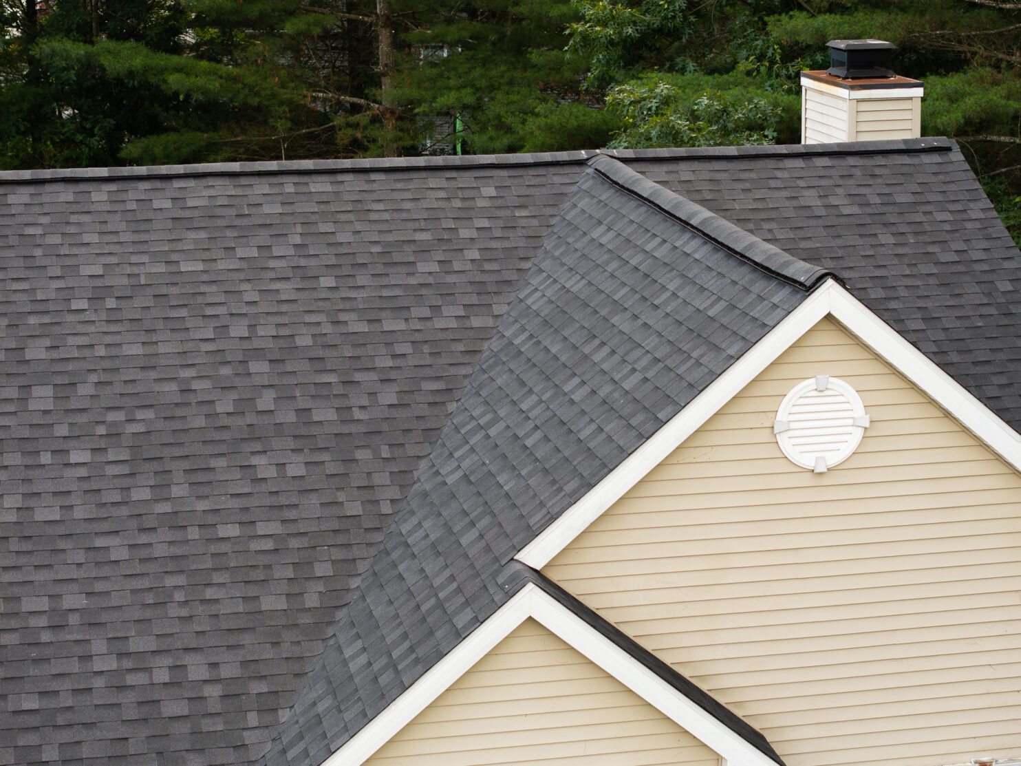 Roof replacement in Beacon, NY on a riverside Colonial home with asphalt shingles.